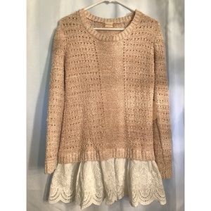 Altar’d State Tan Lace Sweater